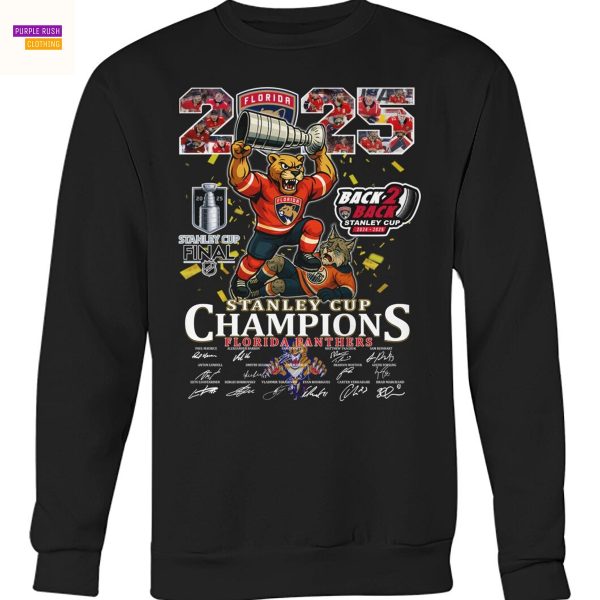 2025 Back 2 Back Stanley Cup Champions Florida Panthers Signature Unisex T-Shirt