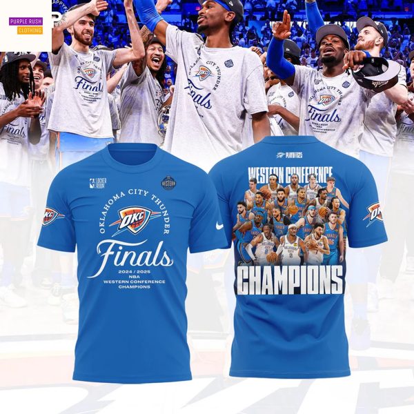 2025 Finals Conference Champions 2025 Oklahoma City Thunder 3D T-Shirt