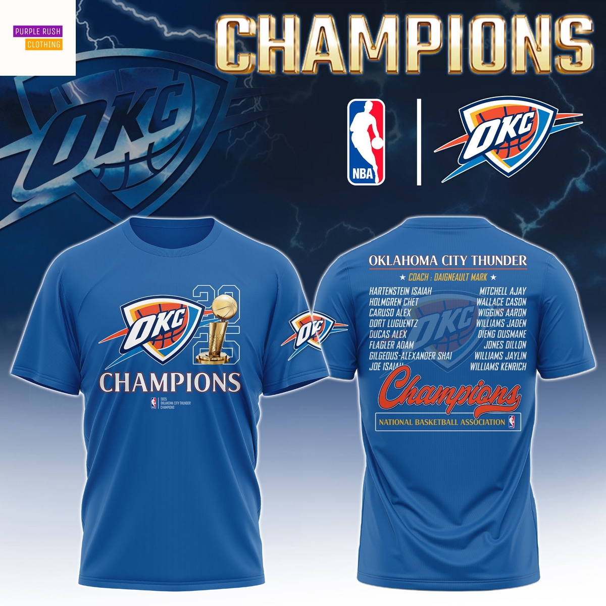2025 Oklahoma City Thunder National Basketball Association Finals 3D T-Shirt 2025 Oklahoma City Thunder National Basketball Association Finals 3D T-Shirt