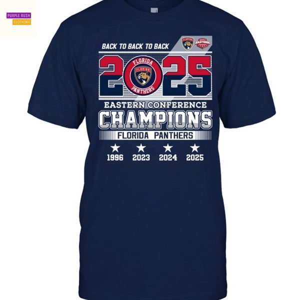 Back 2 Back 2 Back 2025 Eastern Conference Florida Panthers Champions Unisex T-Shirt
