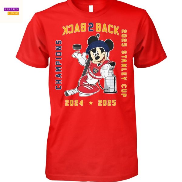 Back 2 Back Stanley Cup Florida Panthers Champions 2024-2025 Mickey Unisex T-Shirt