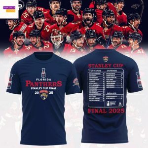 Florida Panthers 2025 Eastern Conference Champions Stanley Cup Final 3D T-Shirt – Blue