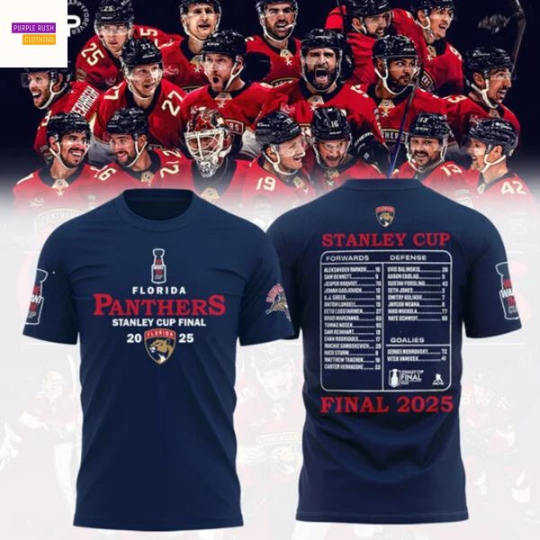 Florida Panthers 2025 Eastern Conference Champions Stanley Cup Final 3D T-Shirt – Blue