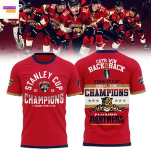 Florida Panthers Back To Back Champions Stanley Cup 2025 3D T-Shirt