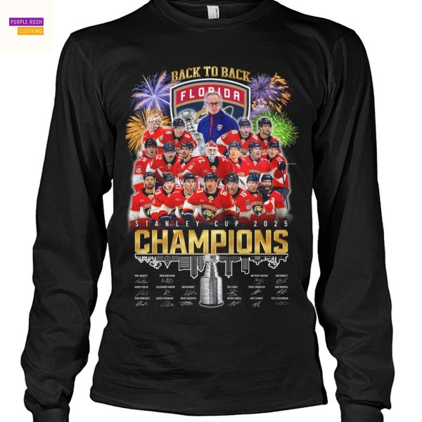 Florida Panthers Back To Back Stanley Cup 2025 Champions Signature Unisex T-Shirt