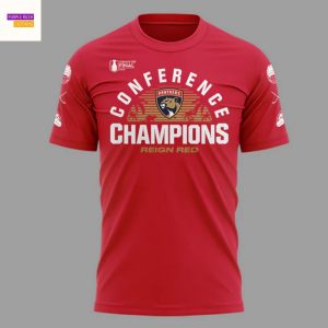 Florida Panthers Back-To Back-To-Back Eastern Conference Champions 2025 Reign Red 3D T-Shirt