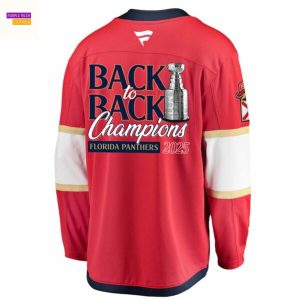 Florida Panthers Champion NHL Stanley Cup 2025 Back To Back Hockey Jersey