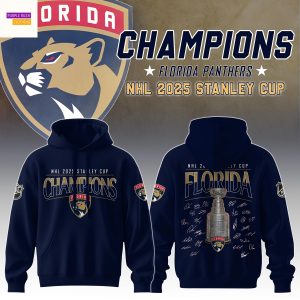 Florida Panthers Champion NHL Stanley Cup 2025 Signature Hoodie