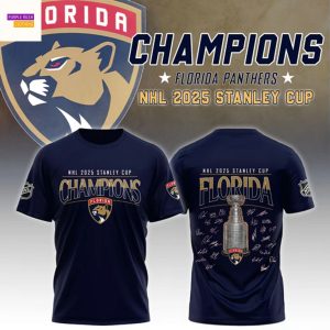 Florida Panthers Champion Signature Stanley Cup Final 2025 3D T-Shirt