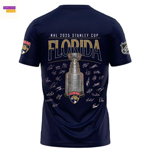 Florida Panthers Champion Signature Stanley Cup Final 2025 3D T-Shirt