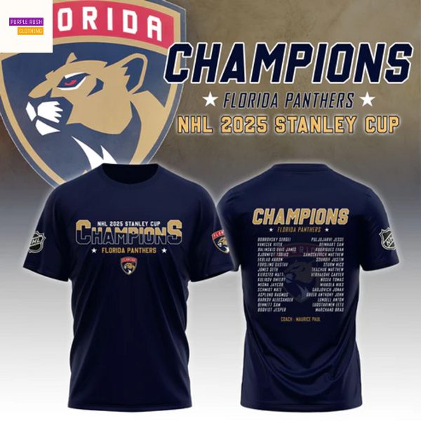 Florida Panthers Champions Stanley Cup Final 2025 3D T-Shirt
