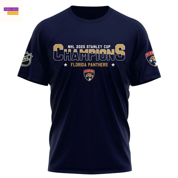 Florida Panthers Champions Stanley Cup Final 2025 3D T-Shirt