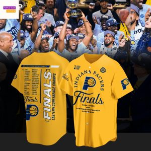 Indiana Pacers Fanatics 2025 Eastern Conference Champions Baseball Jersey – Gold