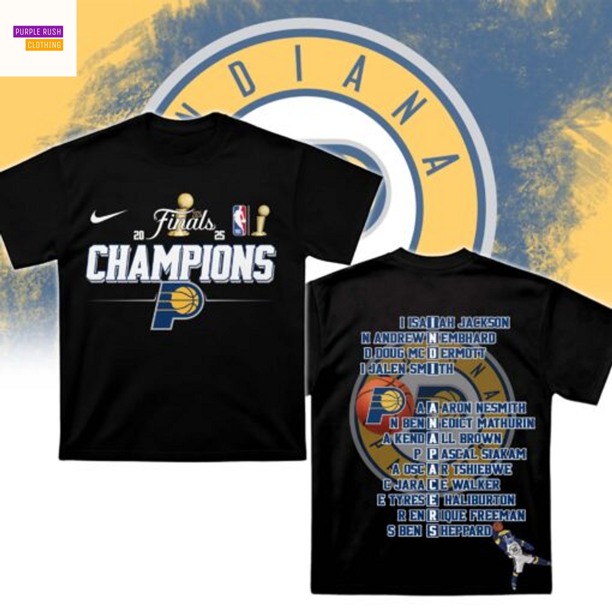 Indiana Pacers NBA Finals 2025 Champions 3D T-Shirt Indiana Pacers NBA Finals 2025 Champions 3D T-Shirt