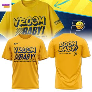 Indiana Pacers Vroom Baby 2025 Eastern Conference Finals 3D T-Shirt