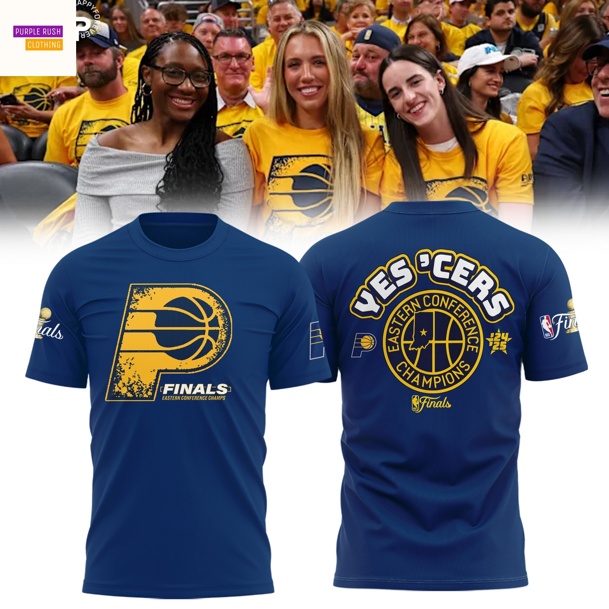 Indiana Pacers Yes Cers 2025 Eastern Conference Champions 3D T-Shirt - Blue Indiana Pacers Yes Cers 2025 Eastern Conference Champions 3D T-Shirt - Blue
