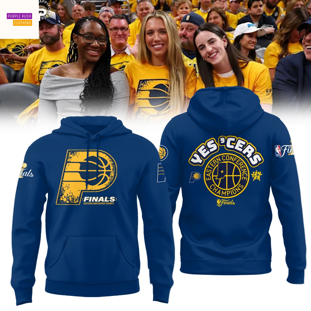 Indiana Pacers Yes Cers 2025 Eastern Conference Champions Hoodie - Blue Indiana Pacers Yes Cers 2025 Eastern Conference Champions Hoodie - Blue