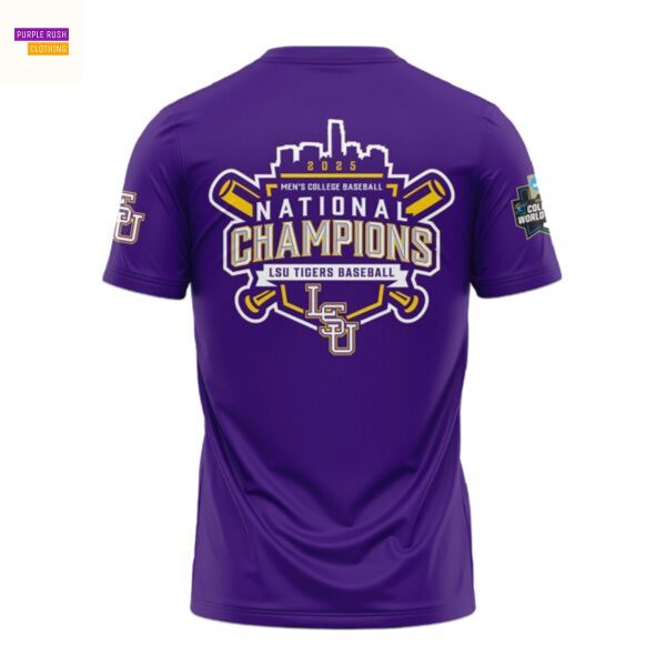 LSU Tigers National Champion 2025 Men College Baseball 3D T-Shirt