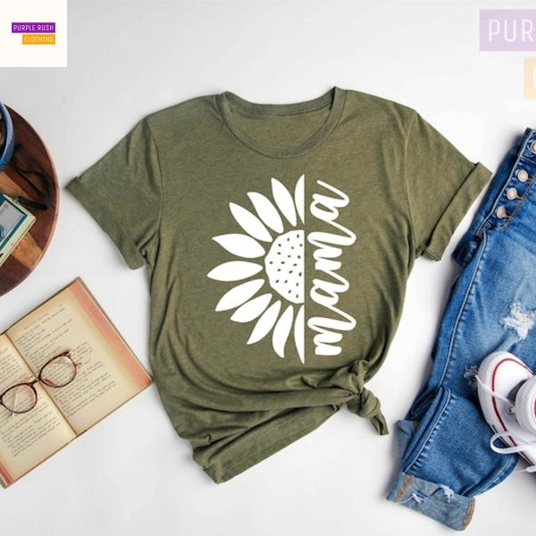 Mama Shirt, Sunflower Shirt, Mothers Day Shirt, Flower Shirt, Mom Shirts, Gender Reveal Shirt,Baby Announcement,Pregnancy Shirt,Gift For Her