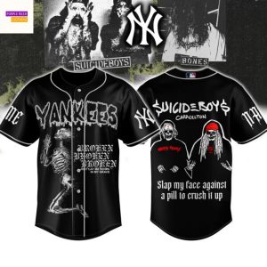 New York Yankees x Suicideboys Slap My Face Against A Pill To Crush It Up Baseball Jersey