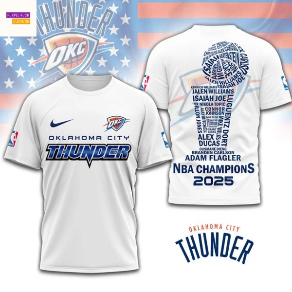 Oklahoma City Thunder 2025 Champions 3D T-Shirt