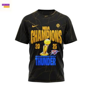 Oklahoma City Thunder 2025 Champions First Crown, No Doubt Thunder Let It All Out 3D T-Shirt