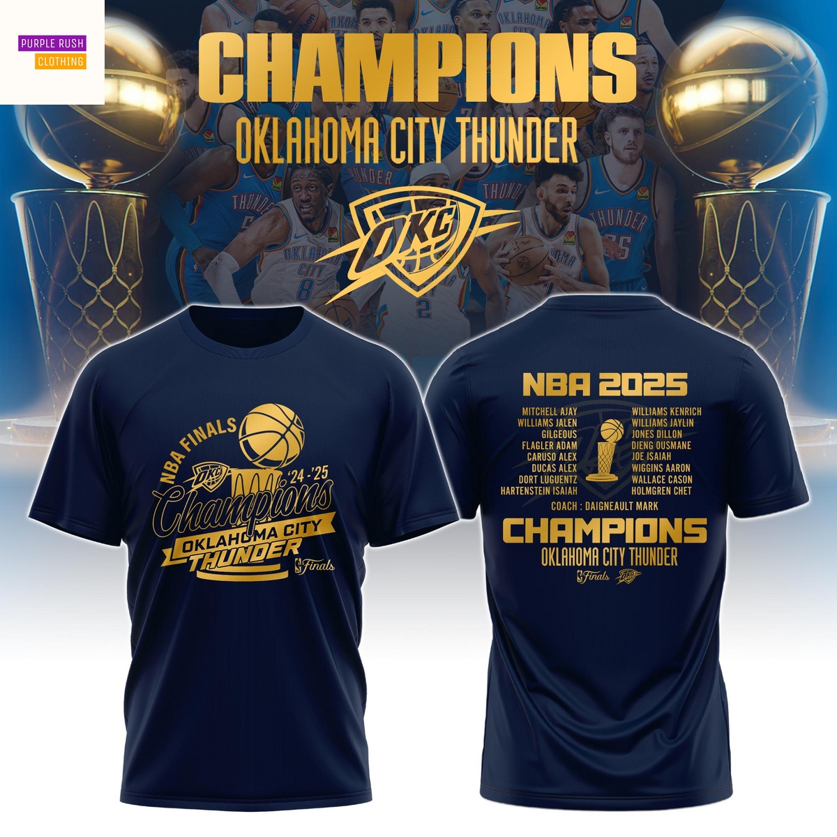 Oklahoma City Thunder 2025 National Basketball Association Finals 3D T-Shirt Oklahoma City Thunder 2025 National Basketball Association Finals 3D T-Shirt