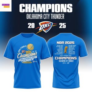 Oklahoma City Thunder 2025 National Basketball Association Finals 3D T-Shirt – Blue