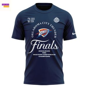 Oklahoma City Thunder 2025 Western Conference Finals Champions 3D T-Shirt