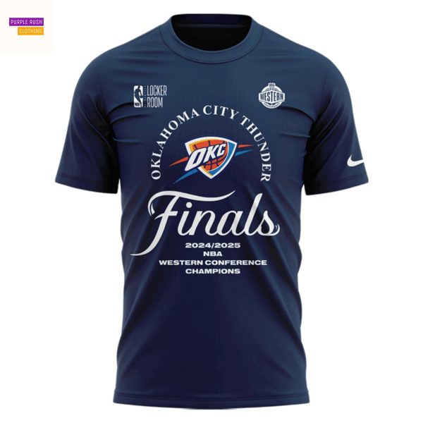 Oklahoma City Thunder 2025 Western Conference Finals Champions 3D T-Shirt