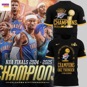 Oklahoma City Thunder 2X Champions Finals 2025 3D T-Shirt