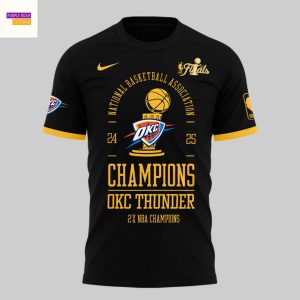 Oklahoma City Thunder 2X Champions Finals 2025 3D T-Shirt
