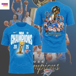 Oklahoma City Thunder Champions 2025 3D T-Shirt