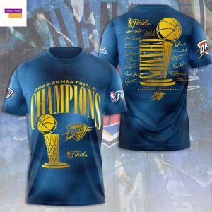 Oklahoma City Thunder Champions 2025 Signature 3D T-Shirt