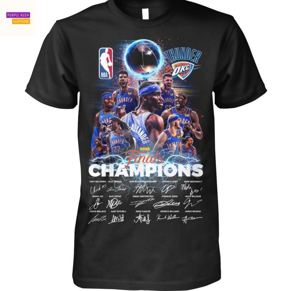 Oklahoma City Thunder Finals Champions 2025 Signature Unisex T-Shirt