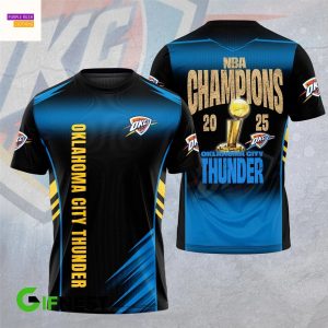 Oklahoma City Thunder NBA Champions 2025 3D T-Shirt