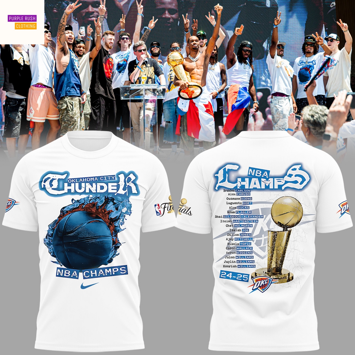 Oklahoma City Thunder NBA Champs 2025 3D T-Shirt Oklahoma City Thunder NBA Champs 2025 3D T-Shirt