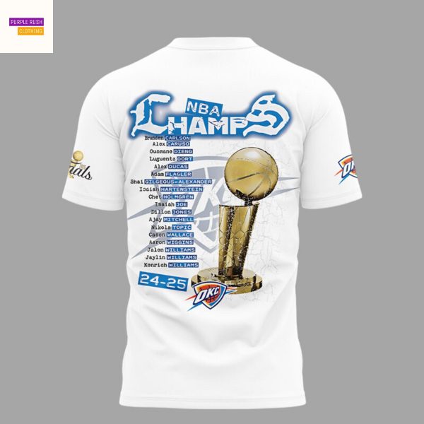 Oklahoma City Thunder NBA Champs 2025 3D T-Shirt