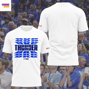 Oklahoma City Thunder NBA Finals Champions 2025 3D T-Shirt – White