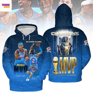 Oklahoma City Thunder Shai Gilgeous-Alexander MVP 2025 Champions Signature Hoodie