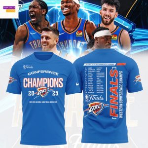 Oklahoma City Thunder Western Conference Champions 2025 Finals 3D T-Shirt
