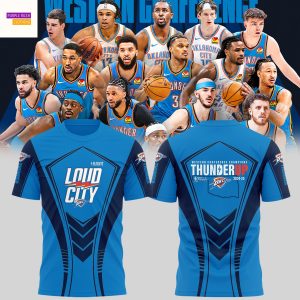 Oklahoma City Thunder Western Conference Champions Thunder Up Loud City 2025 3D T-Shirt