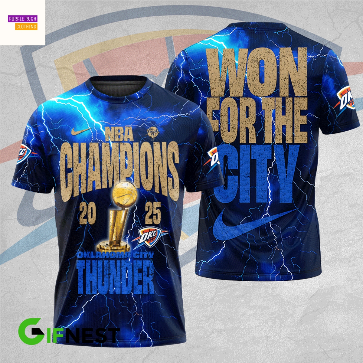 Oklahoma City Thunder Won For The City NBA Champions 2025 3D T-Shirt Oklahoma City Thunder Won For The City NBA Champions 2025 3D T-Shirt
