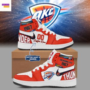 Personalized Oklahoma City Thunder 1967 Air Jordan 1 High Top