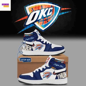 Personalized Oklahoma City Thunder Champions Finals Air Jordan 1 High Top