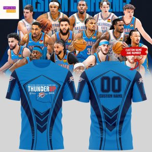 Personalized Oklahoma City Thunder Loud City 2025 Western Conference Champions Thunder Up 3D T-Shirt