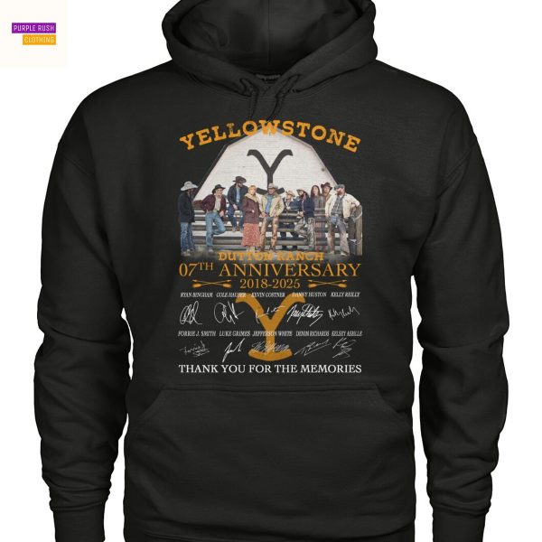 Yellowstone Dutton Ranch 07th Anniversary 2018-2025 Signature Thank You For The Memories Unisex T-Shirt