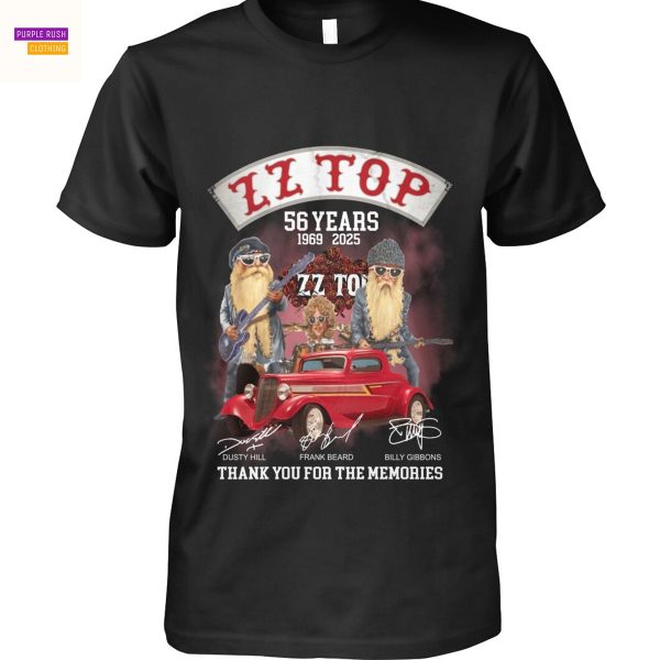 ZZ Top 56 Years 1969-2025 Signature Thank You For The Memories Unisex T-Shirt