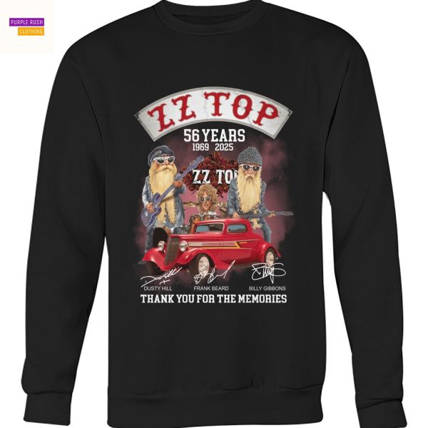 ZZ Top 56 Years 1969-2025 Signature Thank You For The Memories Unisex T-Shirt