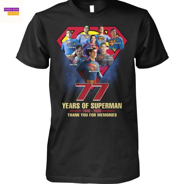 77 Years Of Superman 1948-2025 Signature Thank You For The Memories Unisex T-Shirt